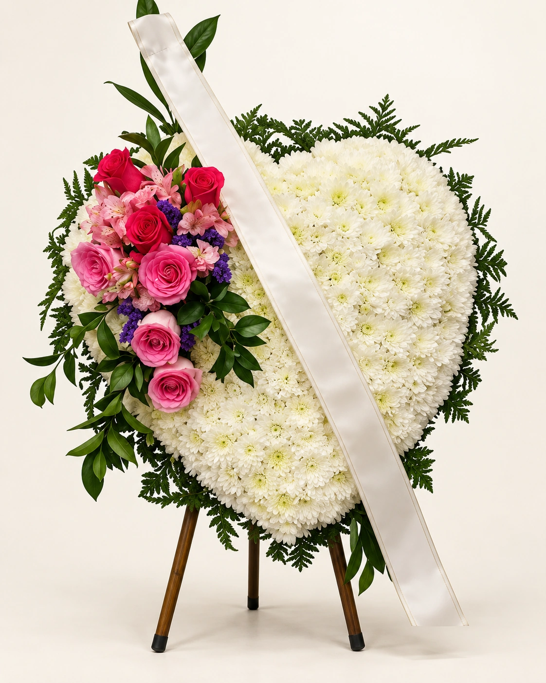 Corazón Blanco y Rosado