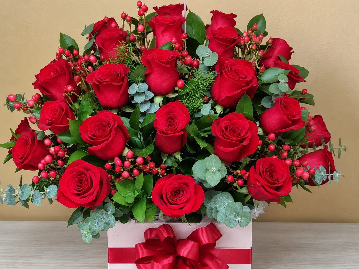 Rosas Rojas en Caja