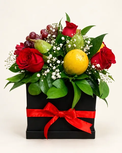 Caja de Rosas y Frutas
