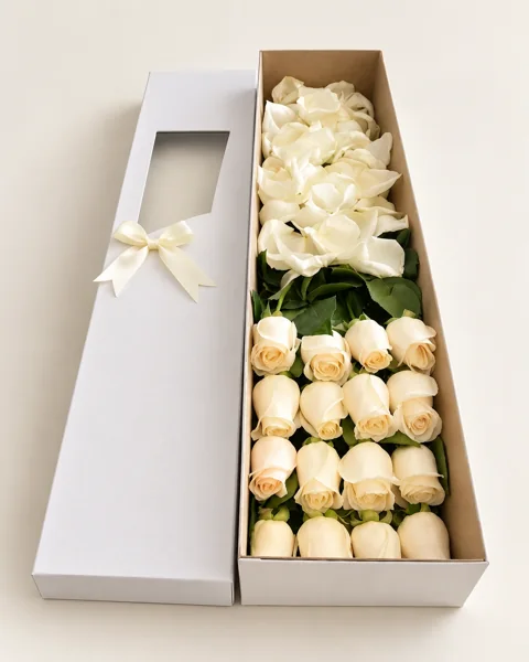 Caja de Rosas Blancas